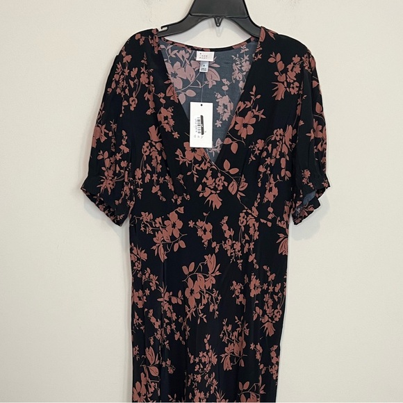 A New Day Women's Crepe Puff Short Sleeve Midi Dress Size Medium - Picture 7 of 12